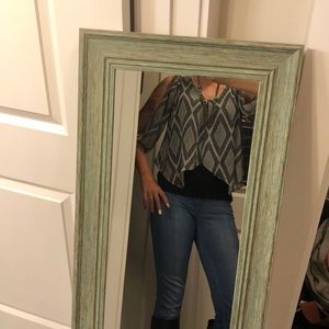 Abyer Black Patterned Blouse with Layers